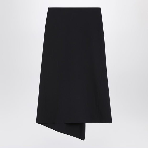 Victoria Beckham Navy Blue Skirt In Wool Blend