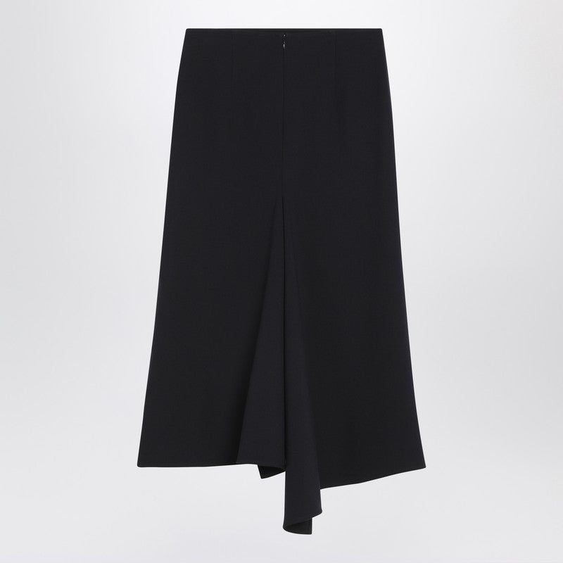 Victoria Beckham Navy Blue Skirt In Wool Blend