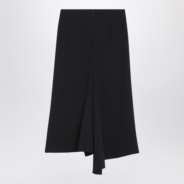 Victoria Beckham Navy Blue Skirt In Wool Blend