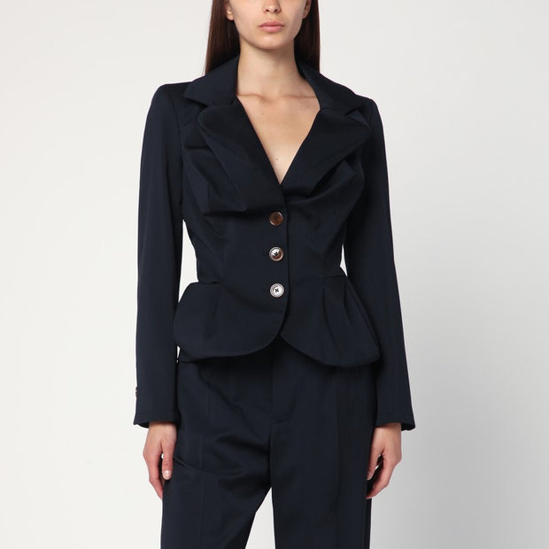 Vivienne Westwood Navy Blue Drunken Jacket In Wool