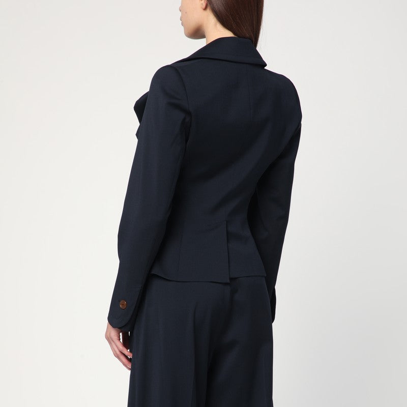 Vivienne Westwood Navy Blue Drunken Jacket In Wool