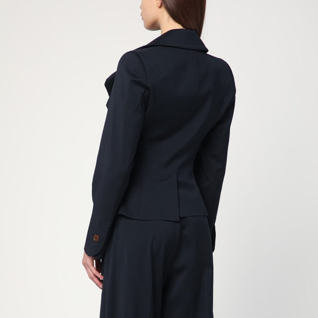 Vivienne Westwood Navy Blue Drunken Jacket In Wool
