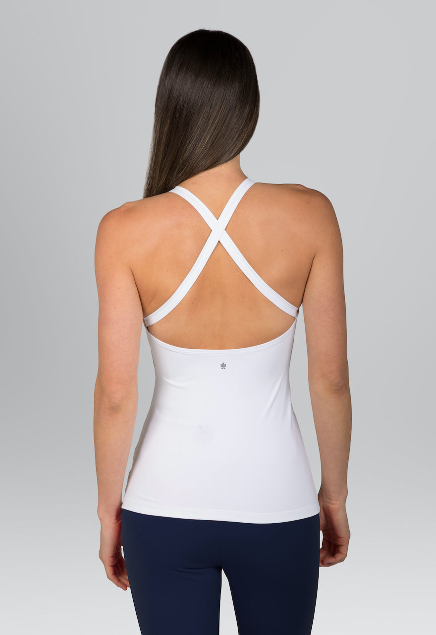 KiraGrace GRACE YOGA HALTER: WHITE