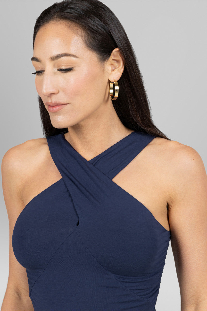 KIRAGRACE LUXE HALTER: MARINE NAVY