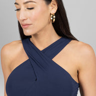 KIRAGRACE LUXE HALTER: MARINE NAVY