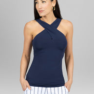 KIRAGRACE LUXE HALTER: MARINE NAVY