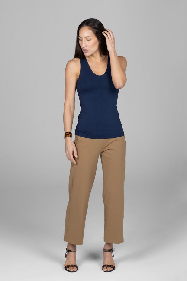 KiraGrace V-NECK TRAVEL TANK: MARINE NAVY