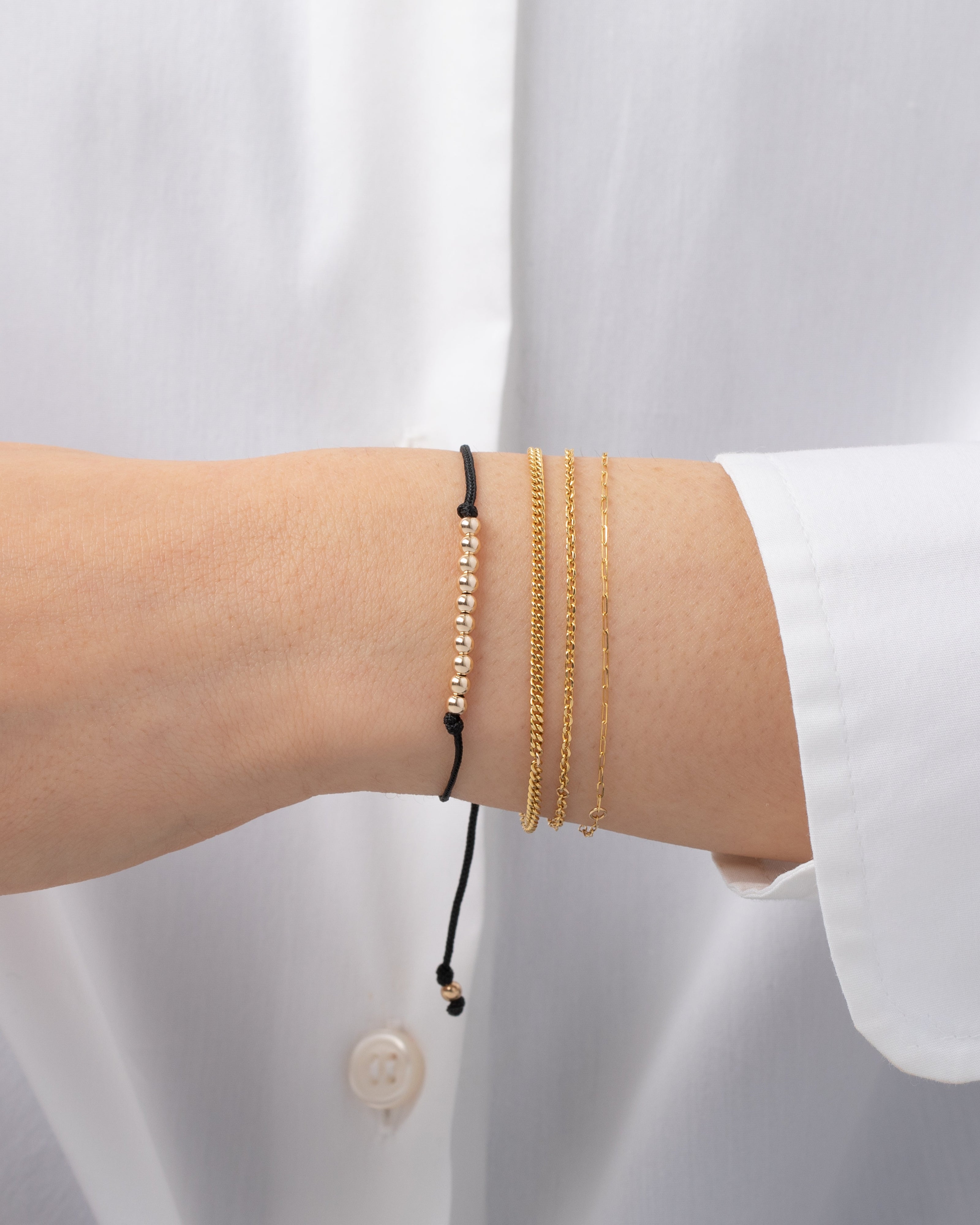 Zoe Lev 14K Gold Bead Row Fortune Bracelet