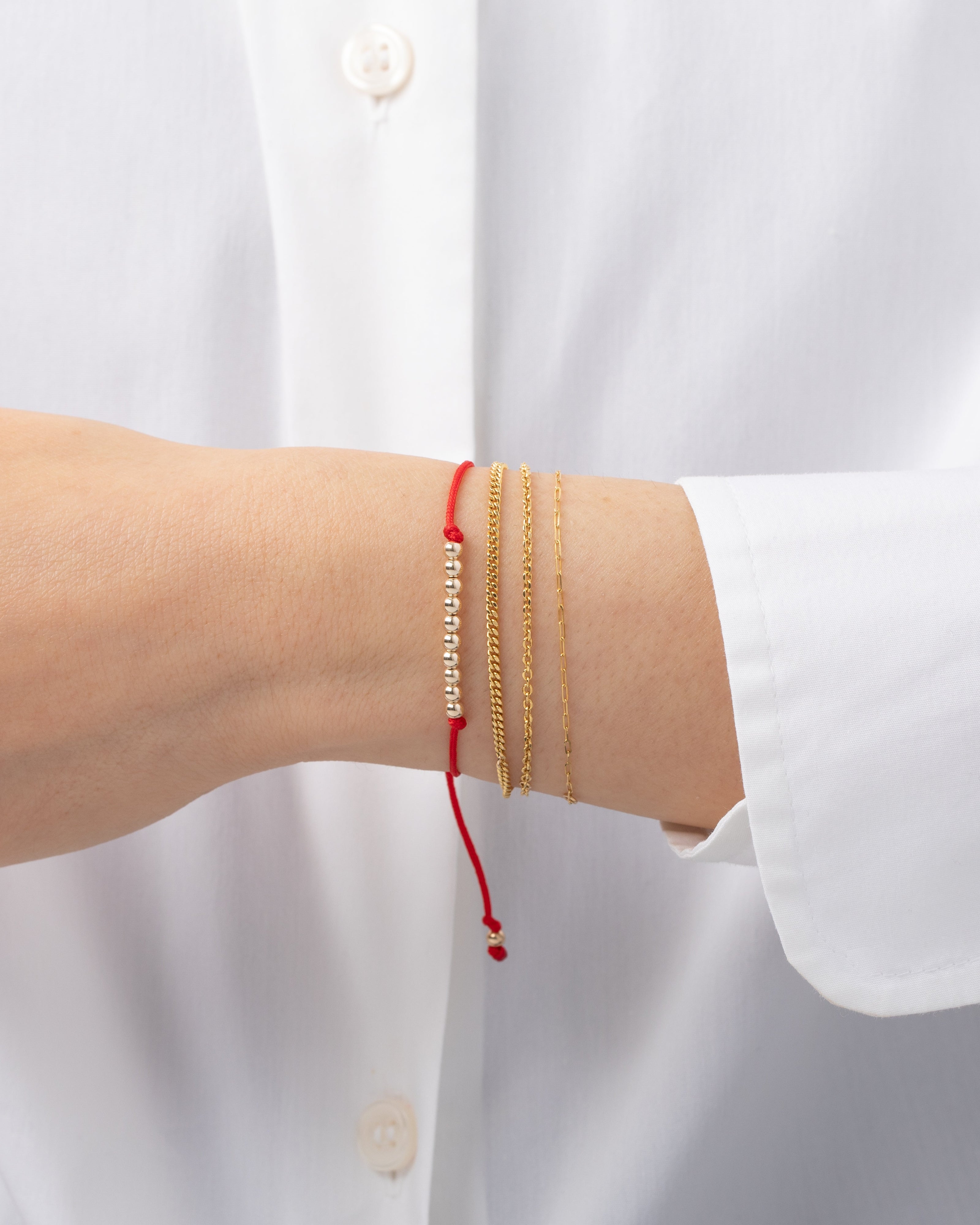 Zoe Lev 14K Gold Bead Row Fortune Bracelet