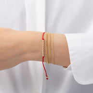 Zoe Lev 14K Gold Bead Row Fortune Bracelet