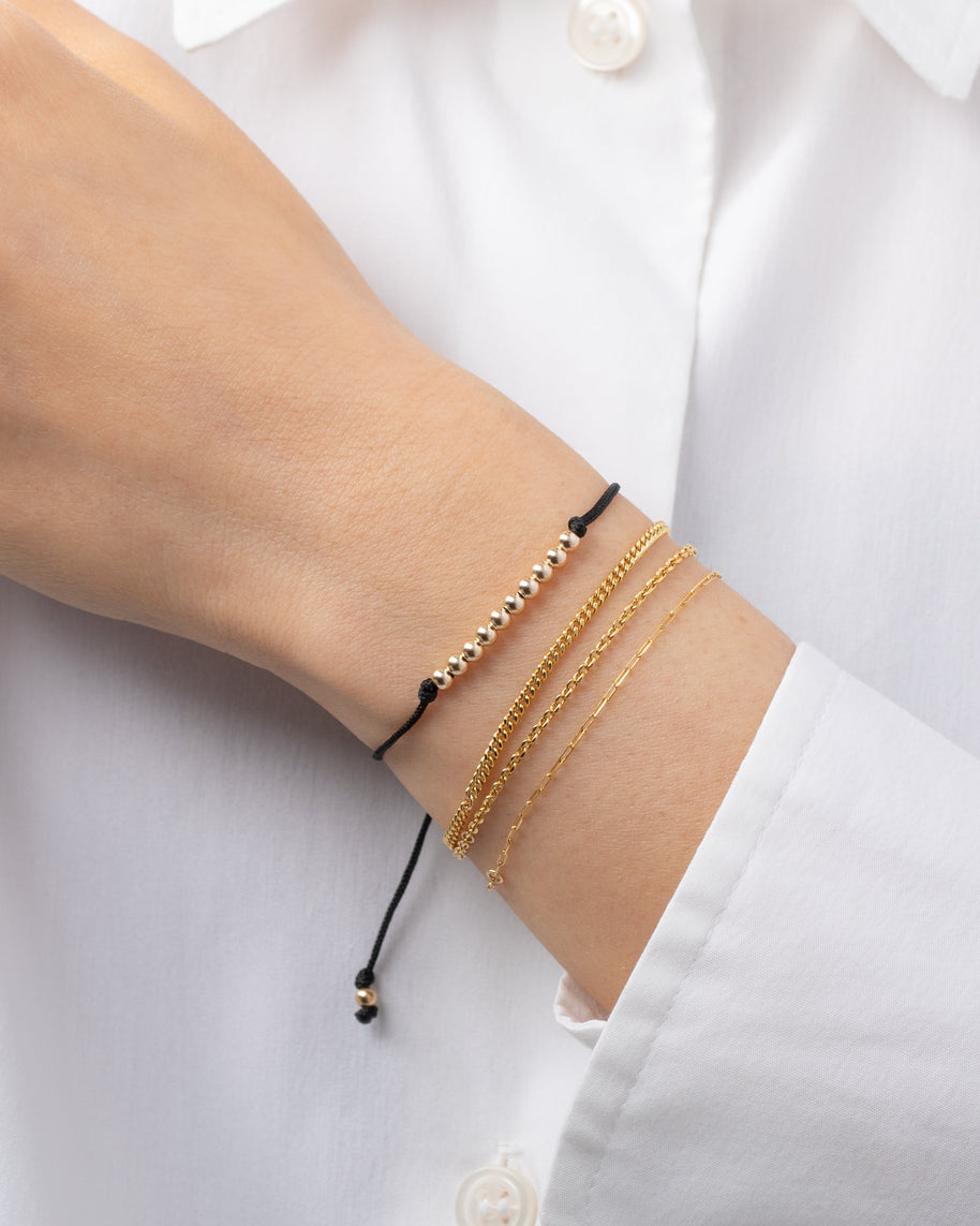 Zoe Lev 14K Gold Bead Row Fortune Bracelet