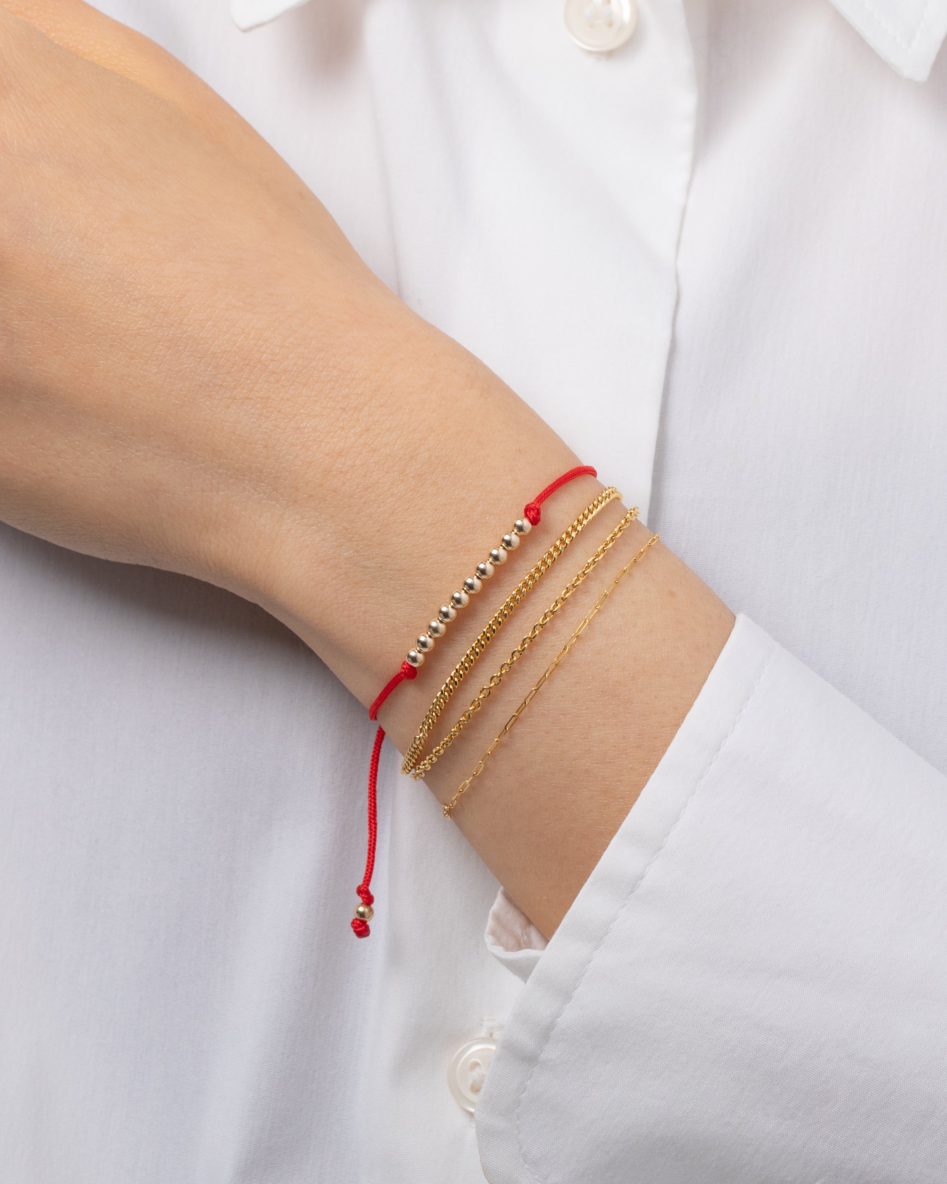 Zoe Lev 14K Gold Bead Row Fortune Bracelet