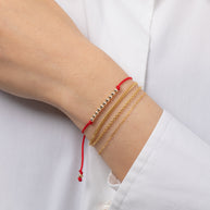 Zoe Lev 14K Gold Bead Row Fortune Bracelet
