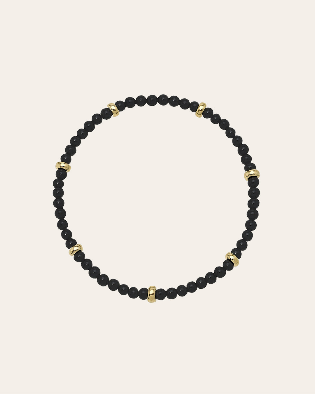 Zoe Lev 14K Gold Black Onyx Segment Bead Bracelet