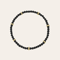 Zoe Lev 14K Gold Black Onyx Segment Bead Bracelet