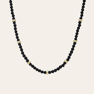 Zoe Lev 14K Gold Black Onyx Segment Bead Necklace