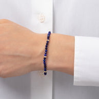 Zoe Lev 14K Gold Blue Lapis Segment Bead Bracelet