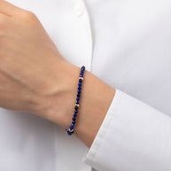 Zoe Lev 14K Gold Blue Lapis Segment Bead Bracelet