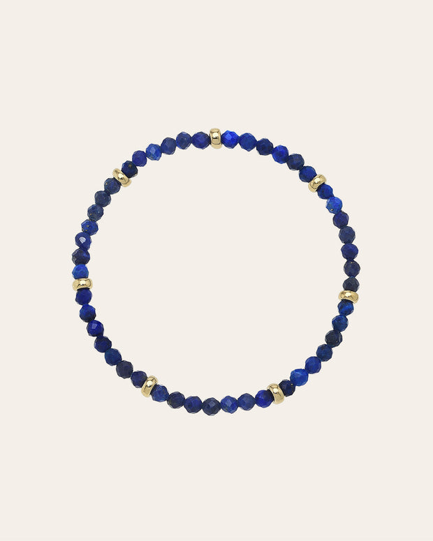 Zoe Lev 14K Gold Blue Lapis Segment Bead Bracelet
