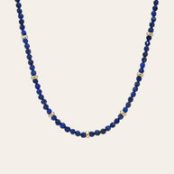 Zoe Lev 14K Gold Blue Lapis Segment Bead Necklace