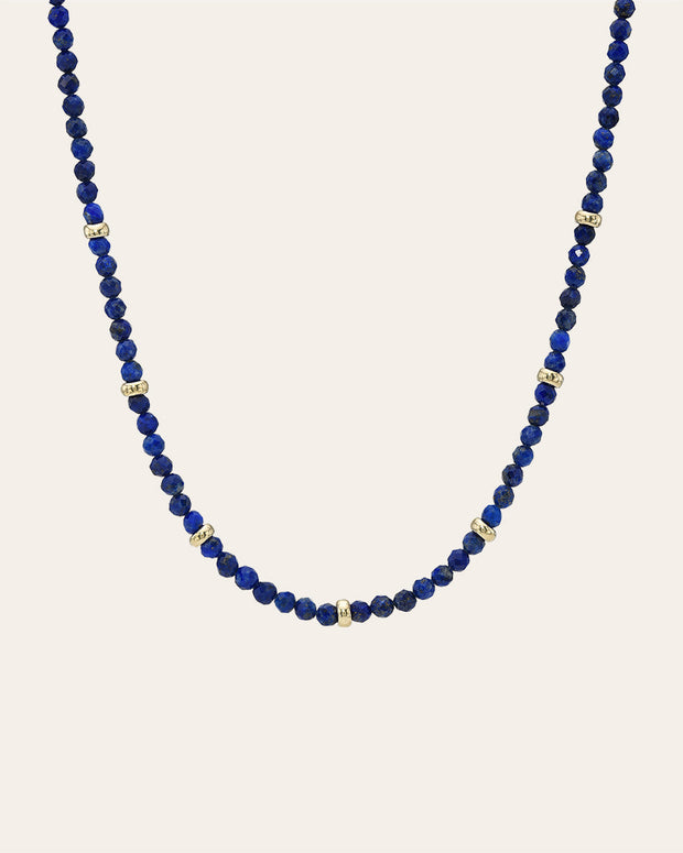 Zoe Lev 14K Gold Blue Lapis Segment Bead Necklace