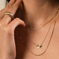Zoe Lev 14K Gold Diamond Ribbed Evil Eye Necklace