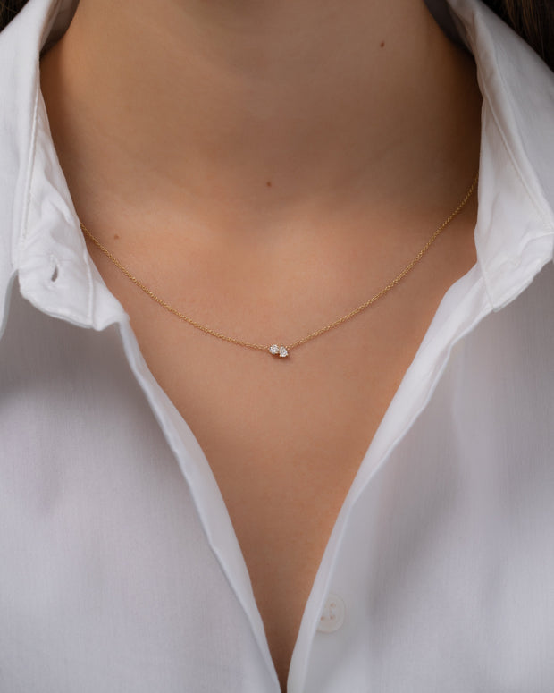 Zoe Lev Diamond Toi Et Moi Necklace