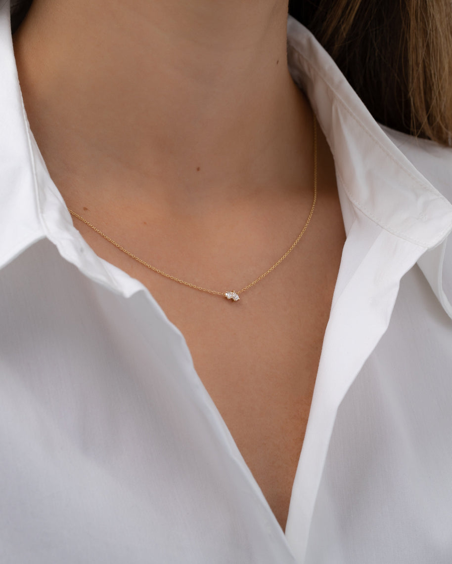 Zoe Lev Diamond Toi Et Moi Necklace