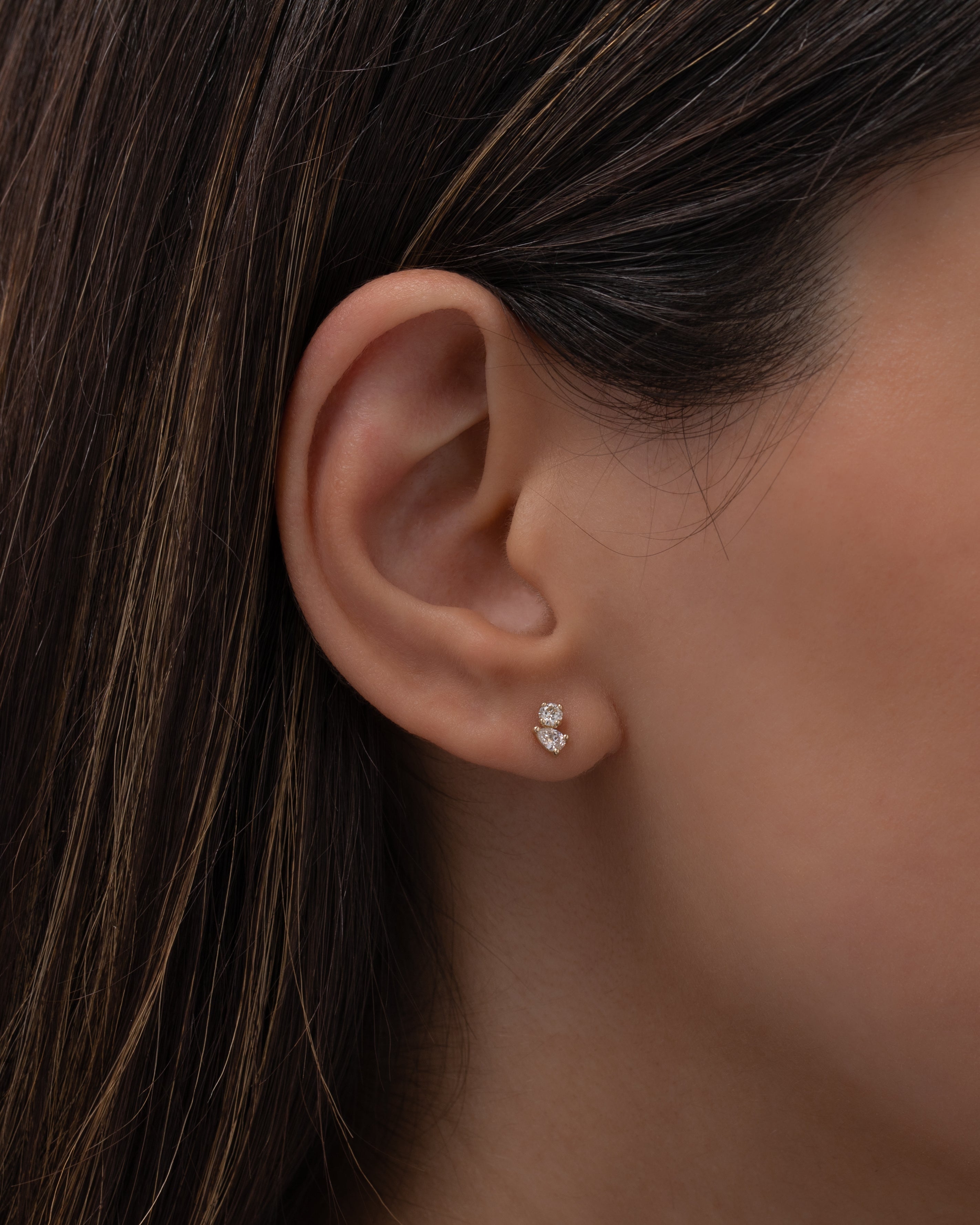 Zoe Lev Diamond Toi Et Moi Stud Earrings