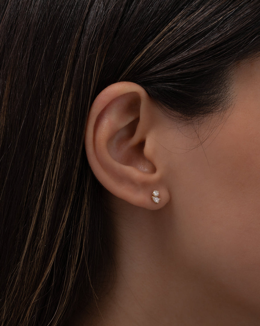 Zoe Lev Diamond Toi Et Moi Stud Earrings