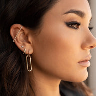 Zoe Lev Diamond Split Huggie Earrings