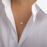 Zoe Lev Diamond Evil Eye Necklace