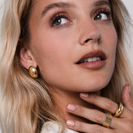 Zoe Lev 14K Gold Half Dome Stud Earrings
