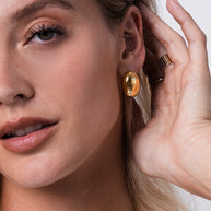 Zoe Lev 14K Gold Half Dome Stud Earrings