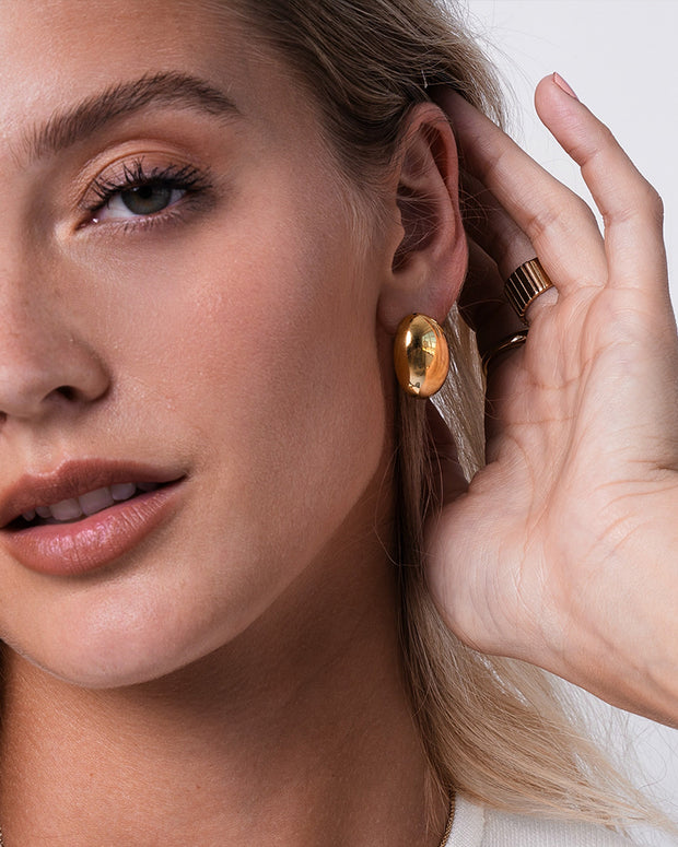 Zoe Lev 14K Gold Half Dome Stud Earrings