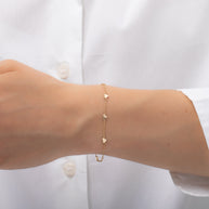 Zoe Lev 14k Gold Hearts Charm Bracelet