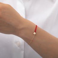 Zoe Lev 14k Gold Heart Split Fortune Bracelet