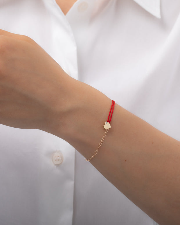 Zoe Lev 14k Gold Heart Split Fortune Bracelet