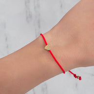 Zoe Lev 14k Gold Heart With Diamond Fortune Bracelet