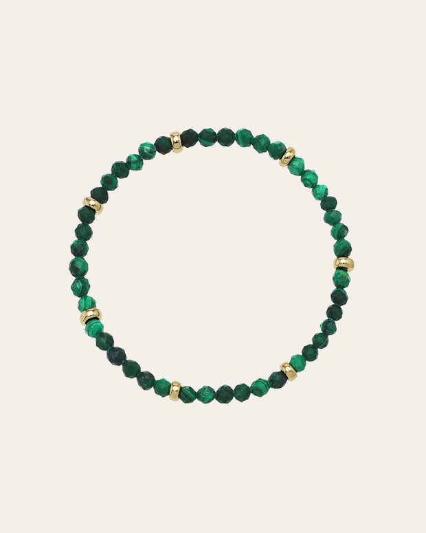 Zoe Lev 14K Gold Malachite Segment Bead Bracelet