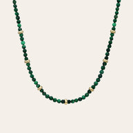 Zoe Lev 14K Gold Malachite Segment Bead Necklace