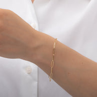 Zoe Lev 14k Gold Paper Clip Chain Bracelet