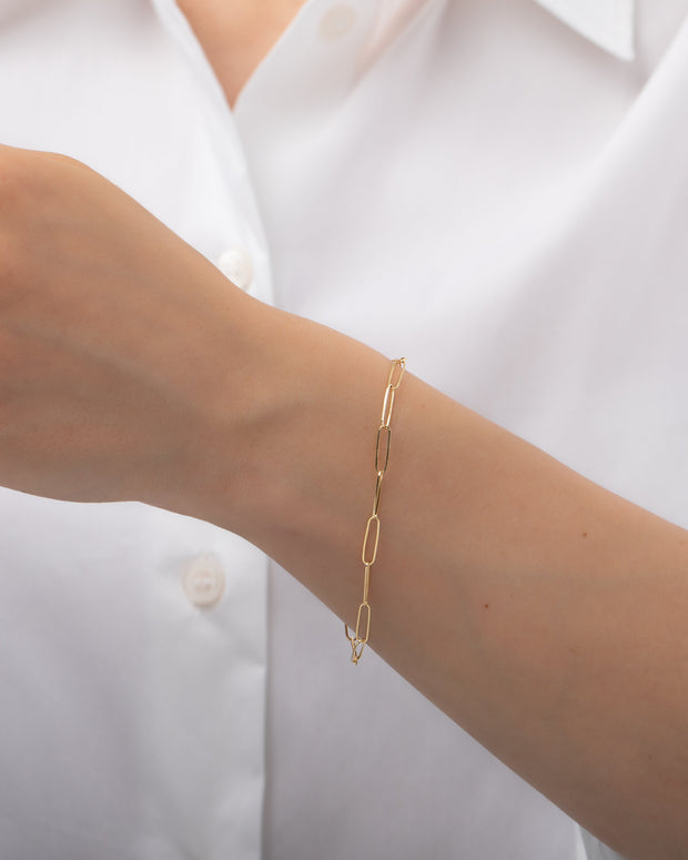 Zoe Lev 14k Gold Paper Clip Chain Bracelet