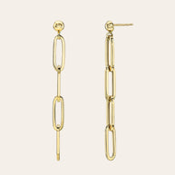 Zoe Lev 14K Gold Paper Clip Chain Stud Earrings