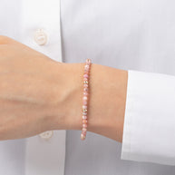 Zoe Lev 14K Gold Pink Rhodochrosite Segment Bead Bracelet