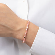 Zoe Lev 14K Gold Pink Rhodochrosite Segment Bead Bracelet