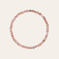 Zoe Lev 14K Gold Pink Rhodochrosite Segment Bead Bracelet