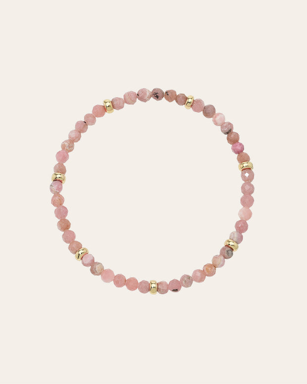 Zoe Lev 14K Gold Pink Rhodochrosite Segment Bead Bracelet
