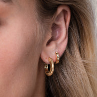 Zoe Lev Diamond Starburst Huggie Earrings