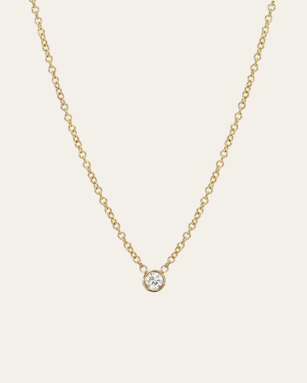Zoe Lev Small Bezel Diamond Necklace